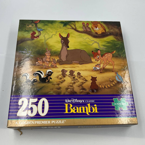 Vintage Disney Bambi OPENED Puzzle Jigsaw 250 Pieces NOT VERIFIED Count - Picture 1 of 9